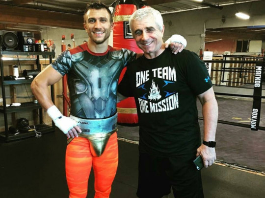 Vasiliy Lomachenko with coach and trainer Anatoly