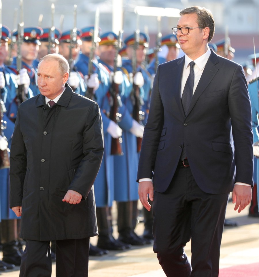 Experts say Vladimir Putin suffers from a bad case of short-man syndrome - pictured with Serbian president Aleksandar Vučić