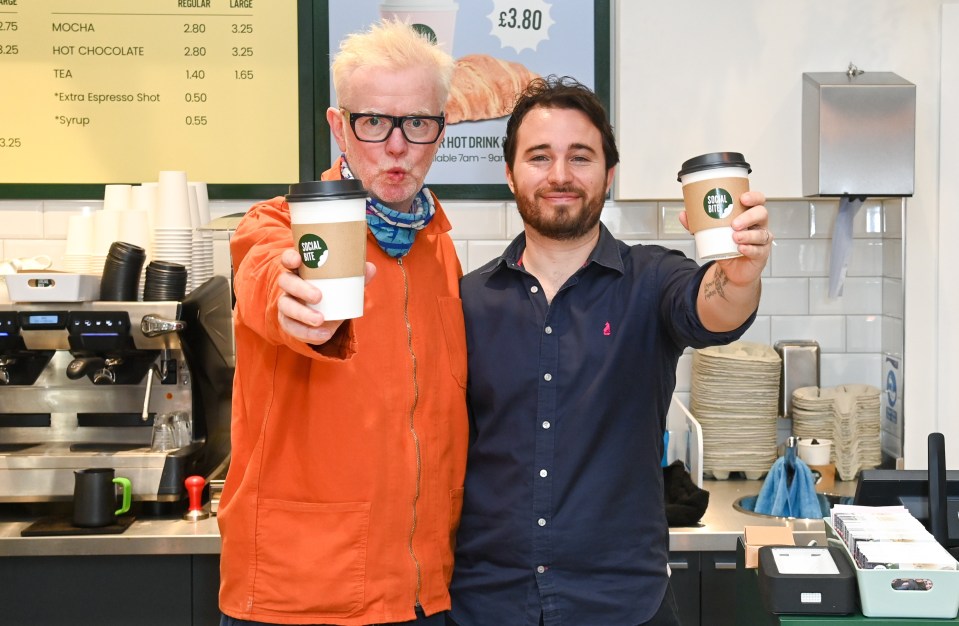 Chris Evans is backing the launch of Social Bite's new London cafe