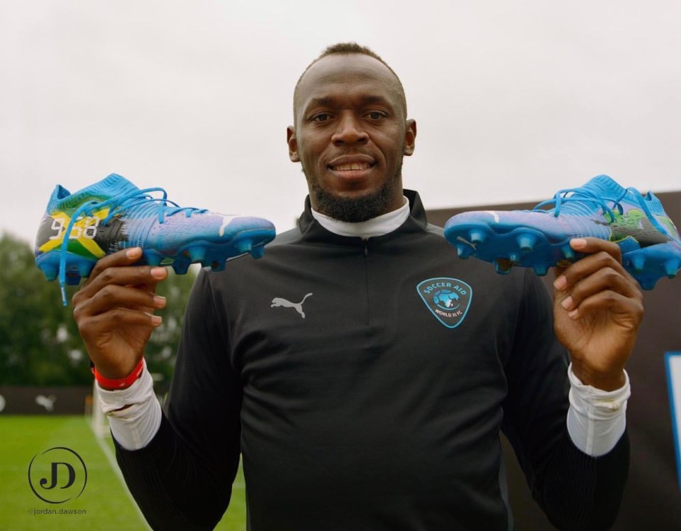 Usain Bolt had a pair designed for charity when he played in Soccer Aid