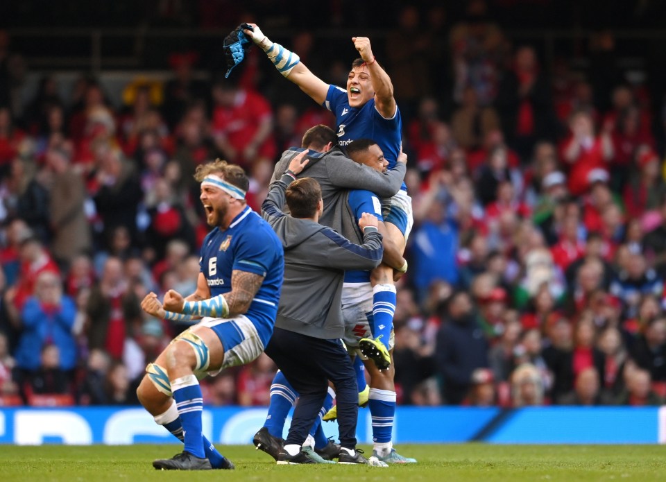 Italy scored a stunning win over Wales in Cardiff