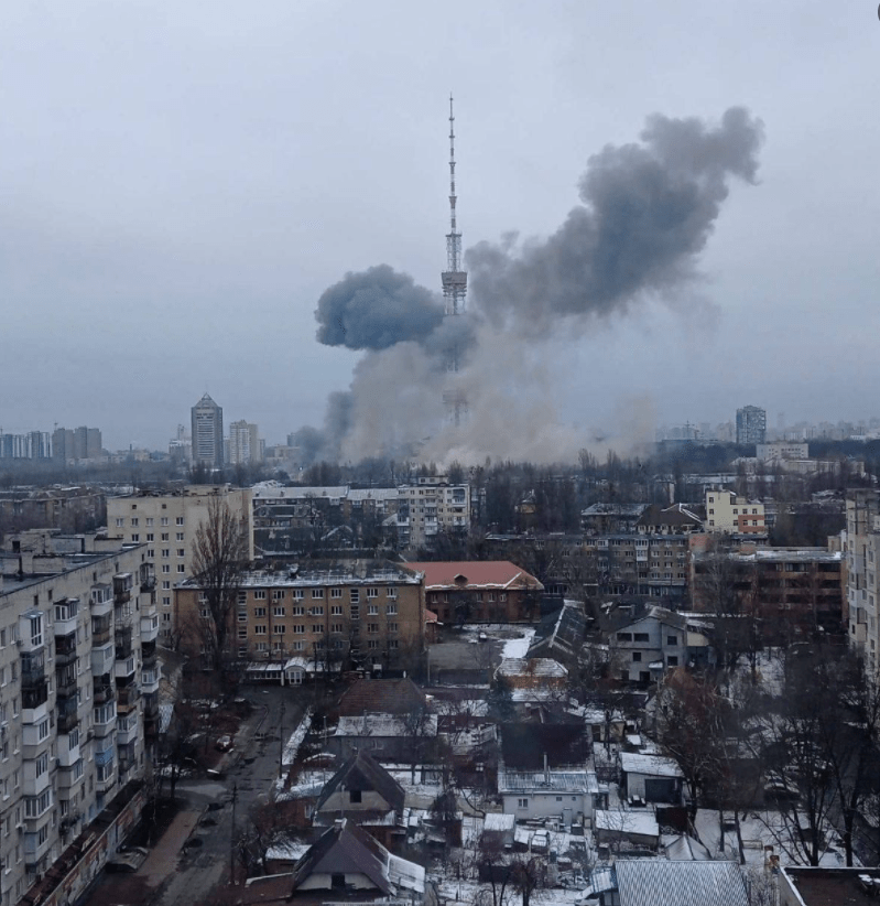 Russia knocked out Kyiv's main TV tower in a strike