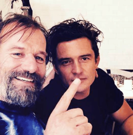 Wim seen here hanging out with his pal Orlando Bloom