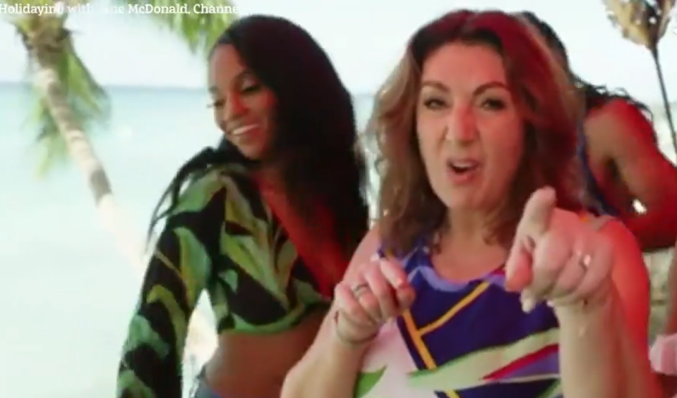 Jane McDonald surprised her fans with her song choice while in the Caribbean