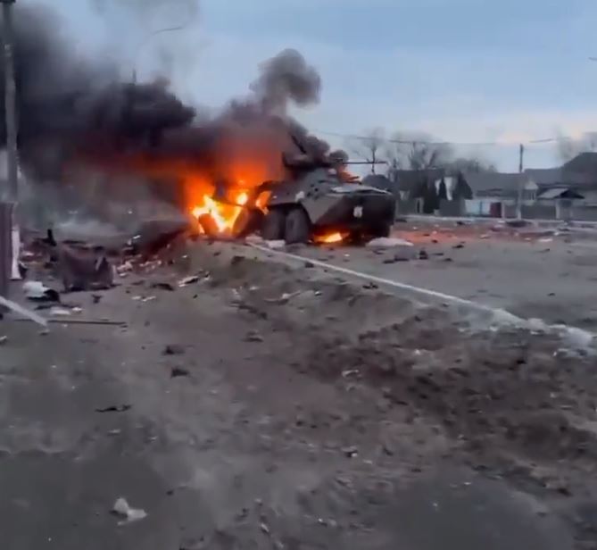 The aftermath of the attack seen from the ground