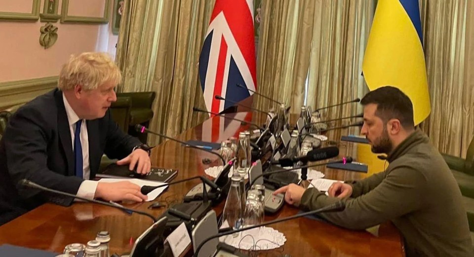 Britain will send 120 armoured vehicles and anti-ship missiles to Ukraine after Boris Johnson met Zelensky