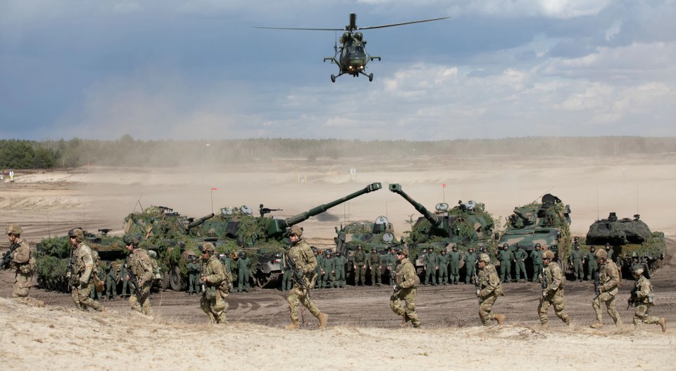 Polish and US troops take part in war games in Nowa Deba, Poland