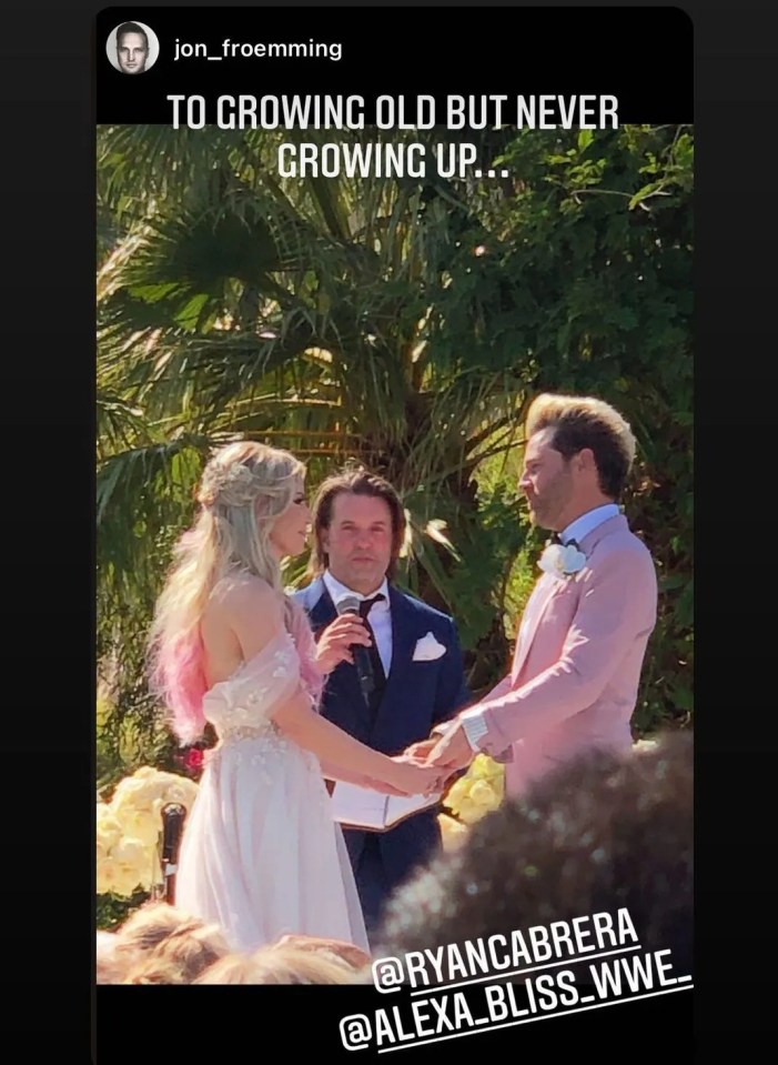 Alexa Bliss and Ryan Cabrera got married in a wedding outside of Los Angeles