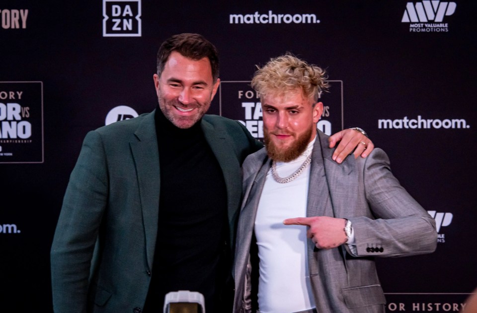 Promoter Eddie Hearn and Jake Paul