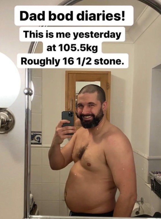 Jamie showed off his belly before going on a health kick