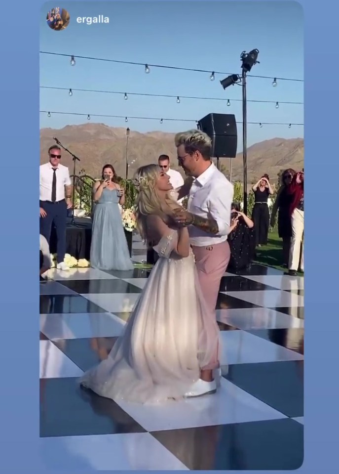 The couple's first dance was to James Arthur's hit "Falling Like the Stars"