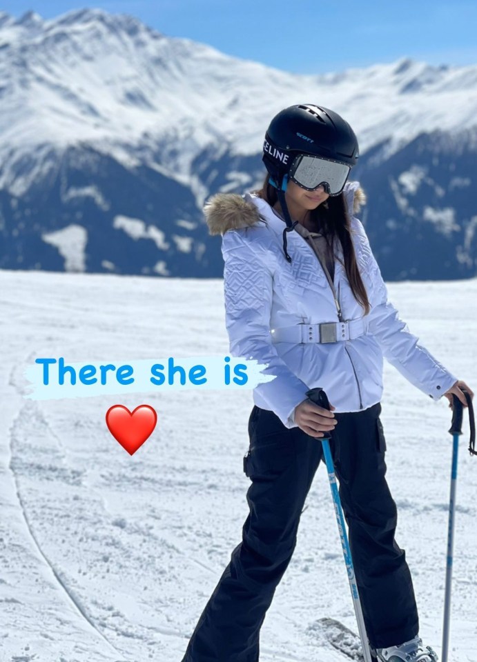 Tina's daughter Scarlett showed off her incredible skiing skills