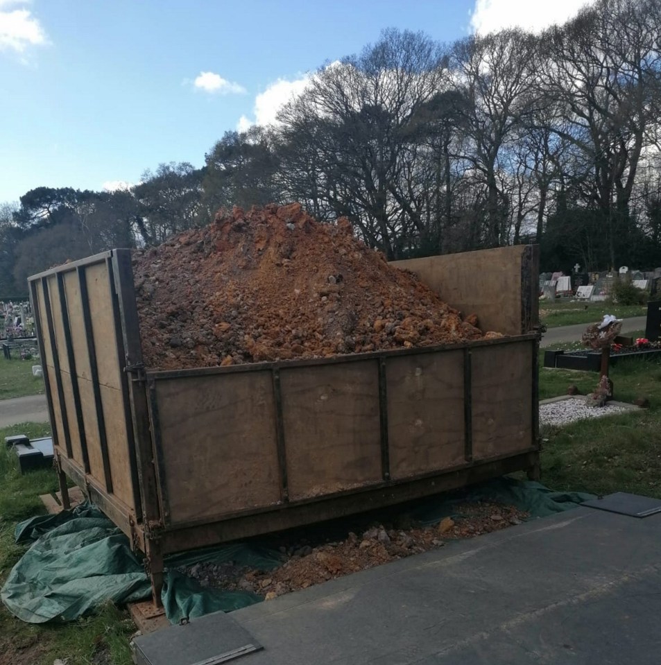 The skip was dumped shamelessly onto of the grave - and neither Niall nor his family were not even told