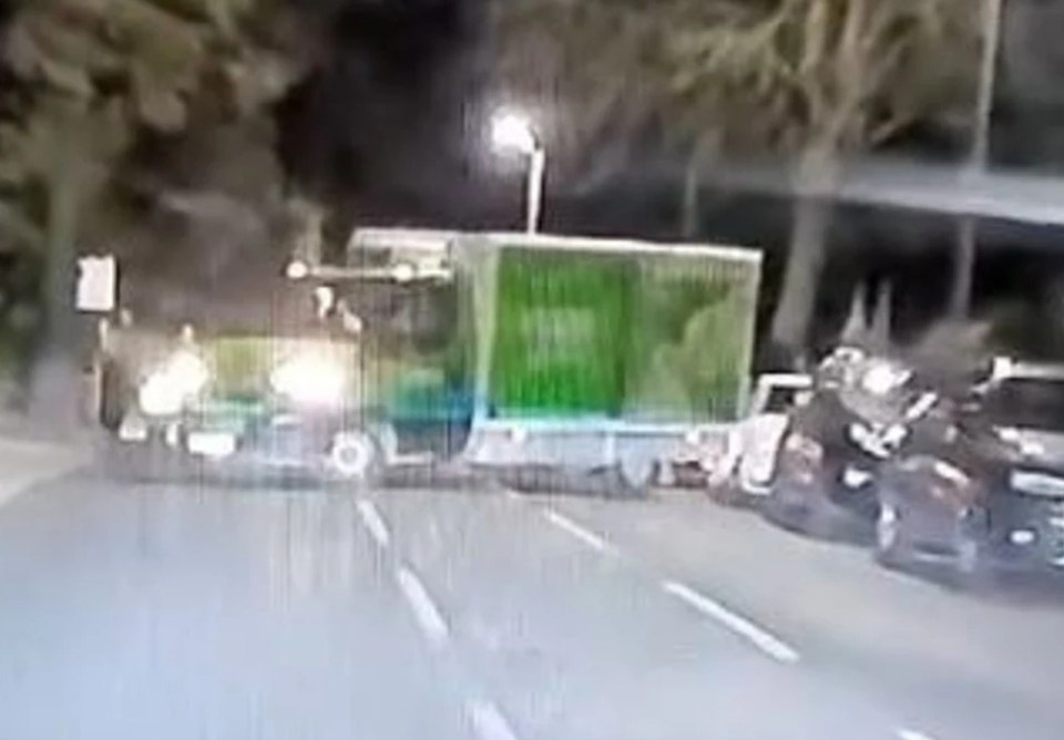 An Asda delivery van was caught hitting an Audi A3