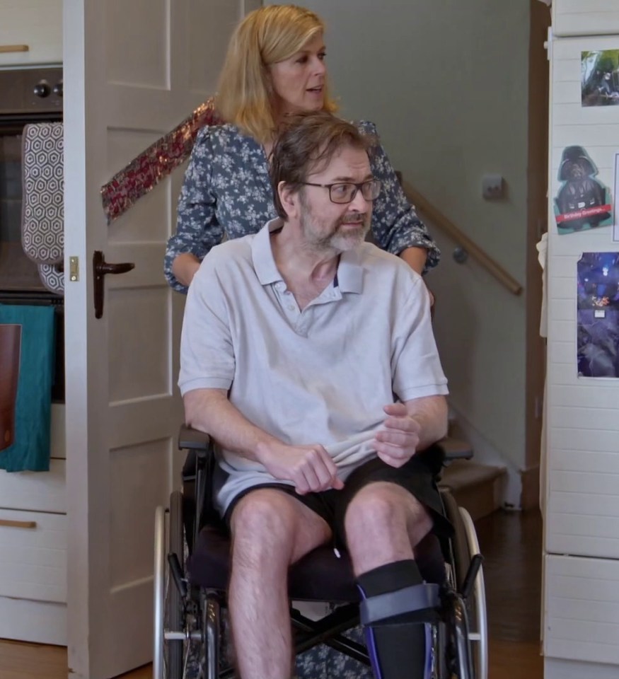 He was shown using a wheelchair to get around in a heartrending film