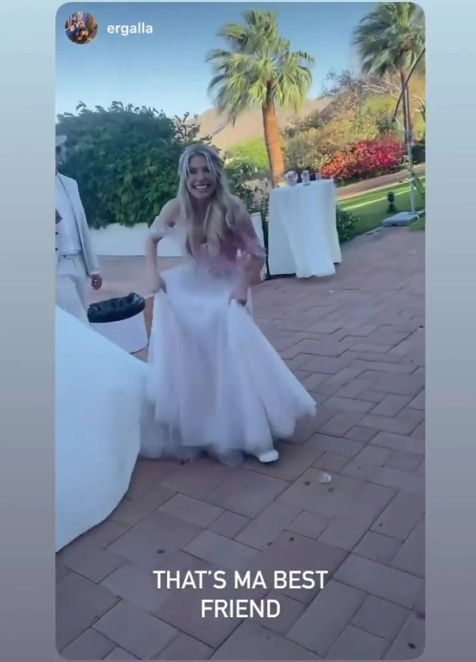 Bliss' wedding dress was custom made by designer Netta BenShabu.