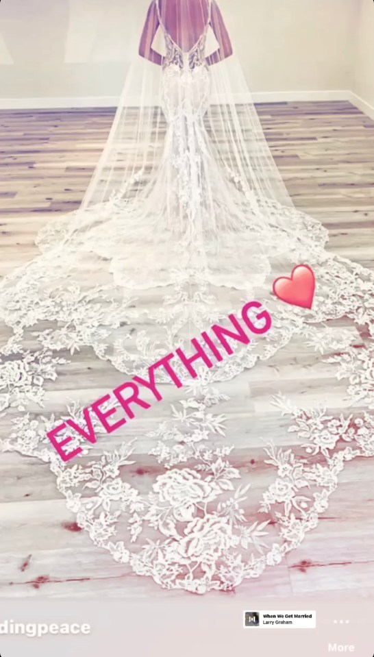 She posed this snap of a bridal gown on Instagram