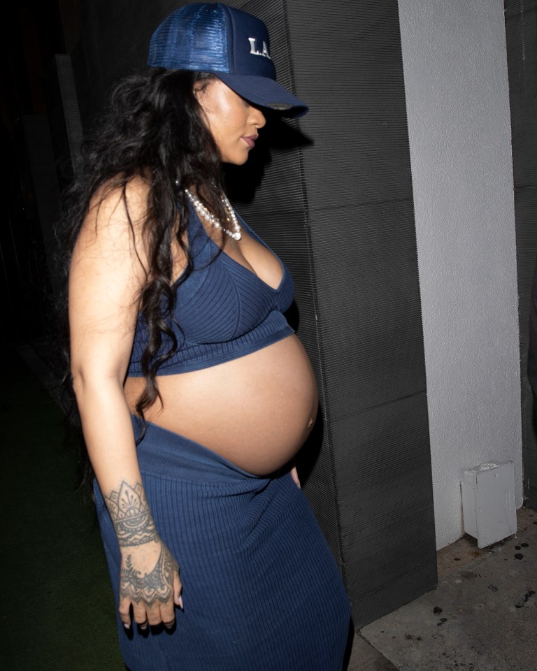 Rihanna, 34, showed off her growing baby bump on a date with rapper boyfriend A$AP Rocky, 33, in Hollywood