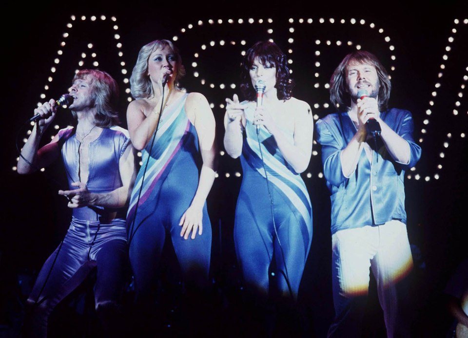 ABBA performing in concert.