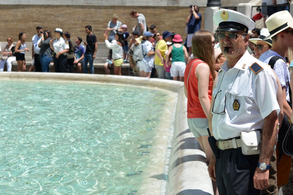 Two Dutch male tourists have been fined for getting in the water at the Trevi Fountain