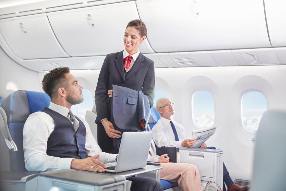 She also explained what the liquid on the bathroom floor really is, as well as why doing yoga on a flight isn't fun for crew