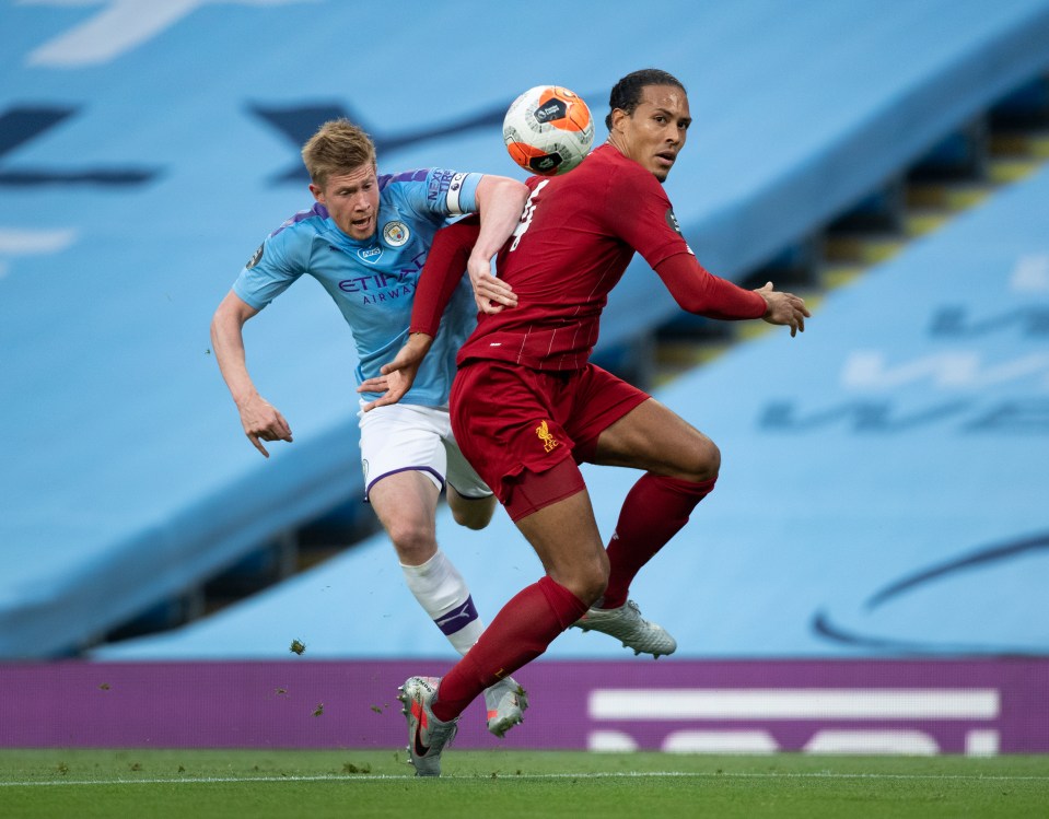 Manchester City star Kevin de Bruyne clashed with Liverpool ace Virgil van Dijk