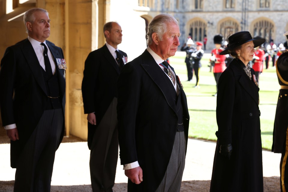 Charles, pictured at his father's funeral, is said to be furious at the move