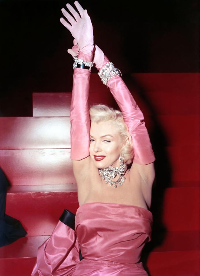 Marilyn wore the iconic pink dress in Gentlemen Prefer Blondes