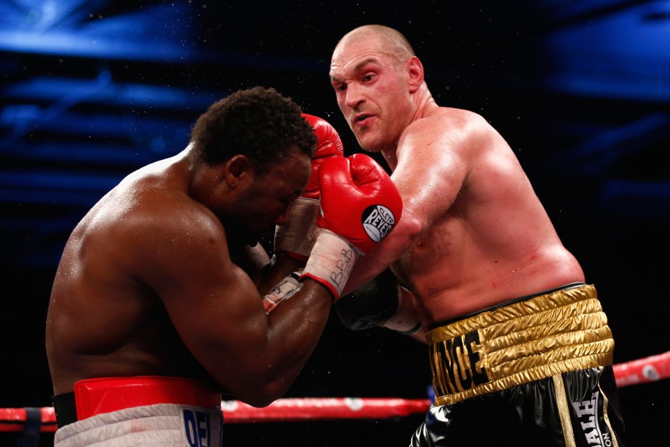 Fury on his way to victory in his second clash with Chisora in 2014