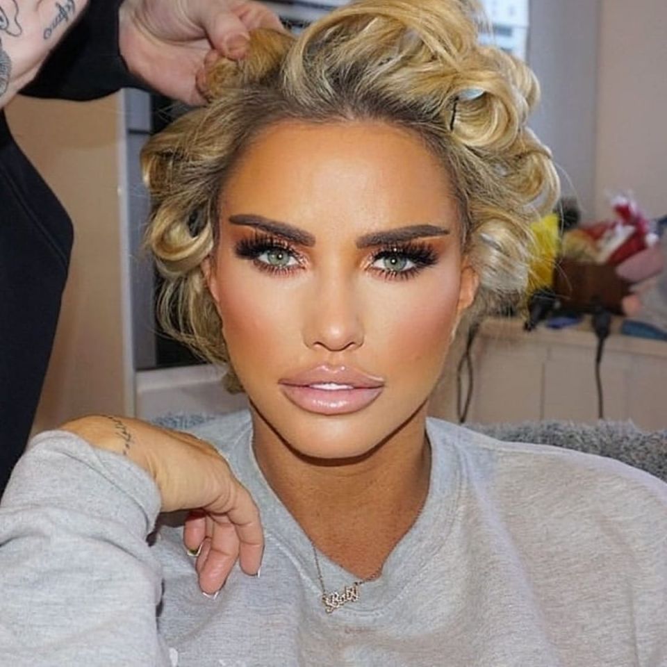 Katie Price in January 2022 after having years worth of Botox and face lifts