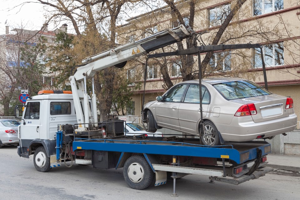 The man eventually called out a tow truck to remove the cars in question