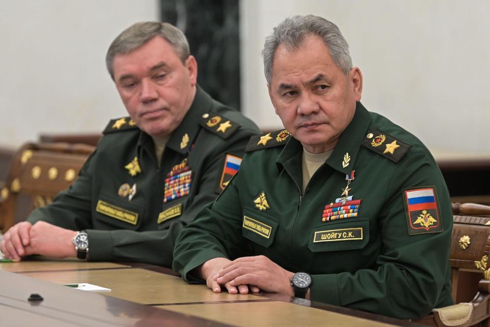 Sergei Shoigu, right, and Valery Gerasimov both appear to have been sidelined