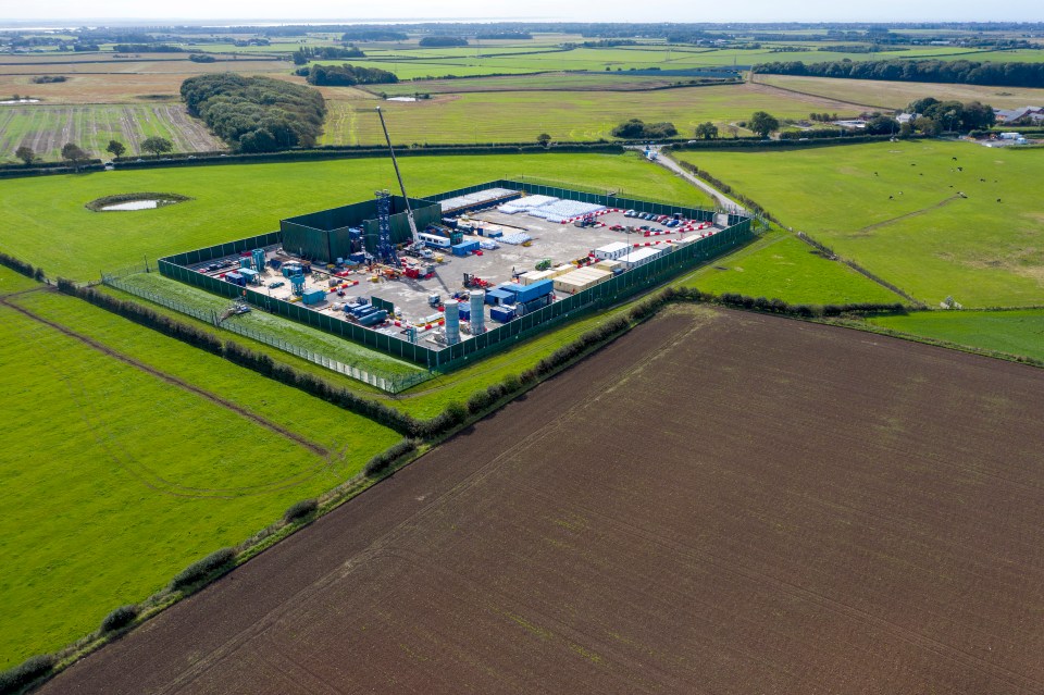 A shale gas extraction site at Preston New Road, near Blackpool