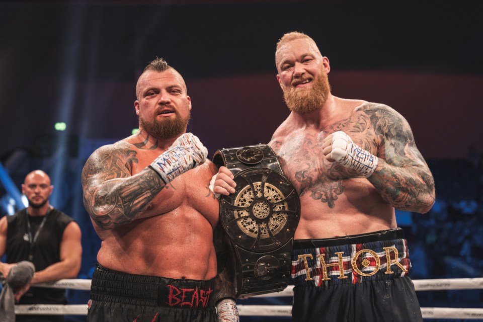 Hafthor Bjornsson, right, recently beat Eddie Hall