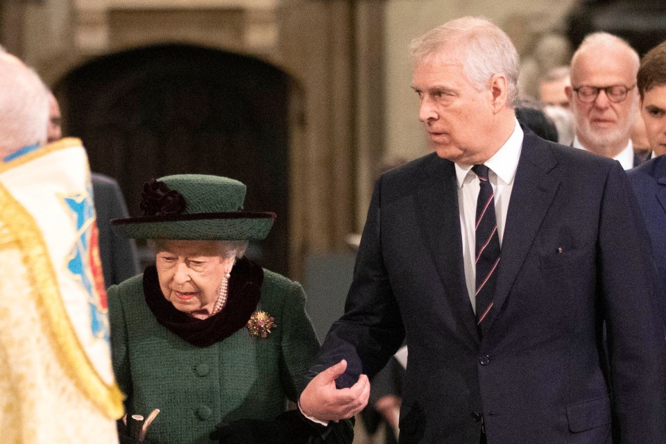 The Queen was accompanied by the Duke of York at Prince Philip’s memorial service