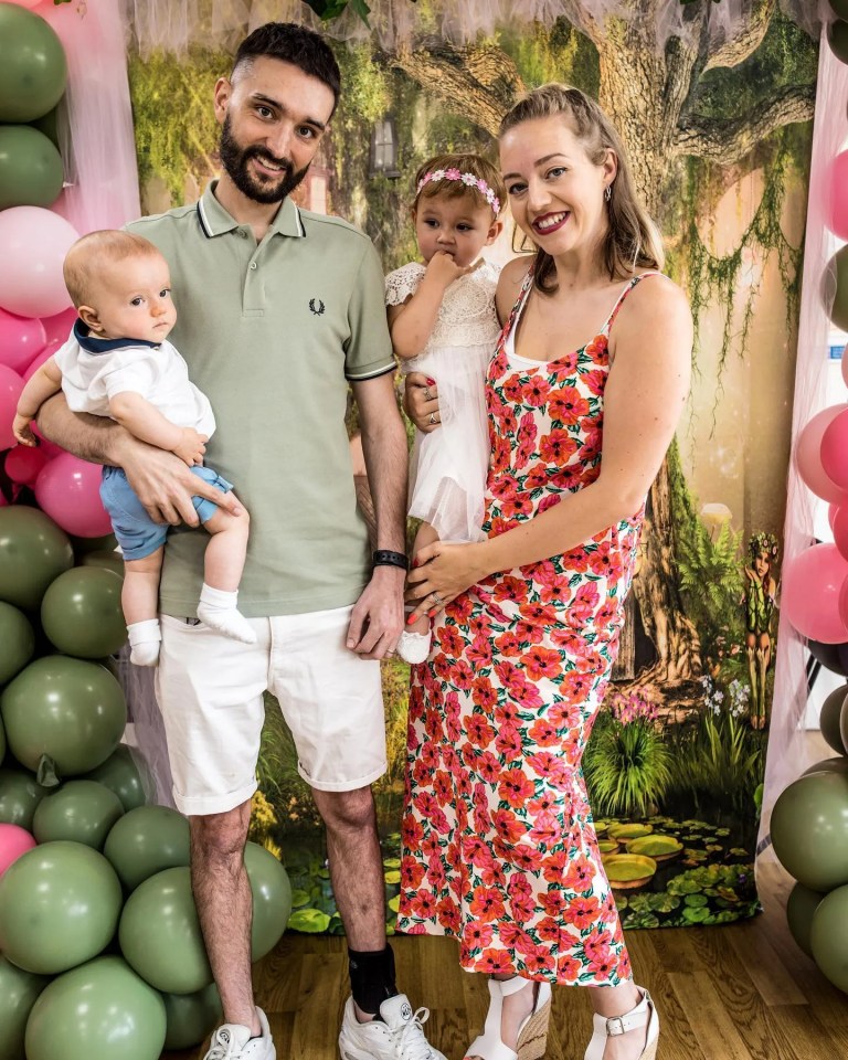 The late Tom Parker with his wife and  kids