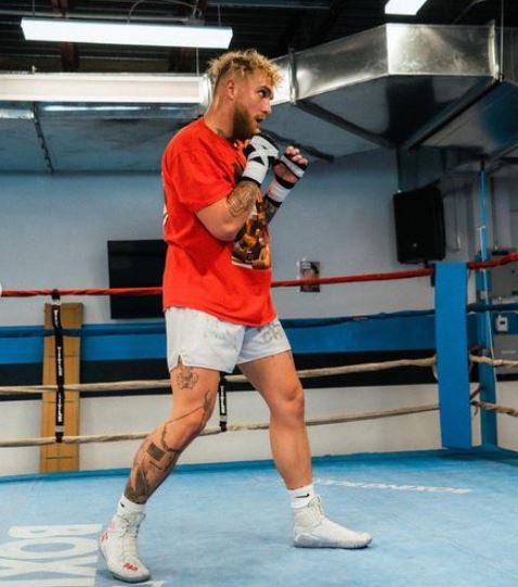 Jake Paul training for his boxing return