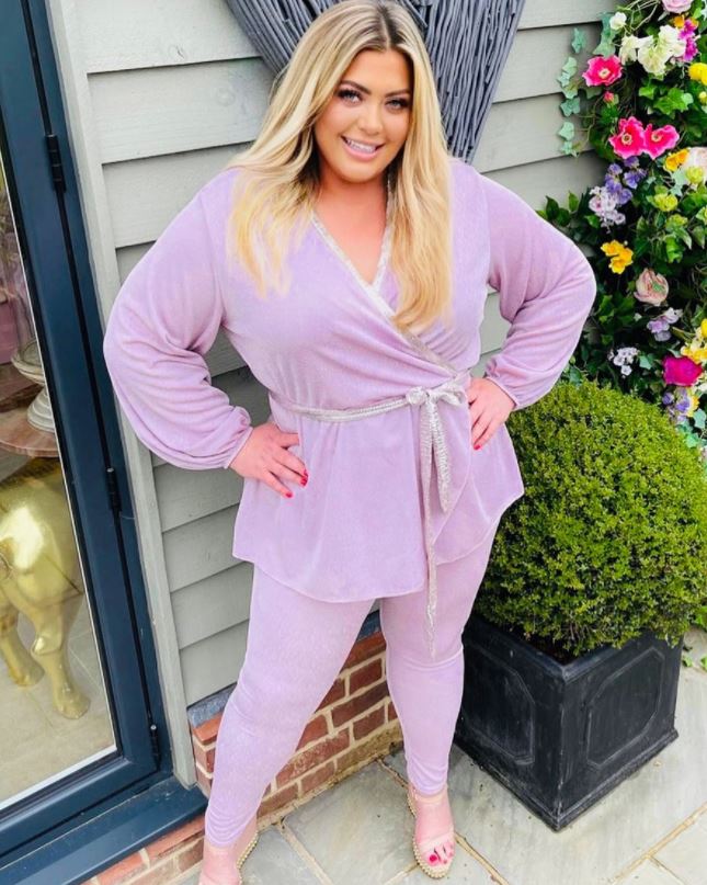 The ex TOWIE star was modelling a one piece from her own collection