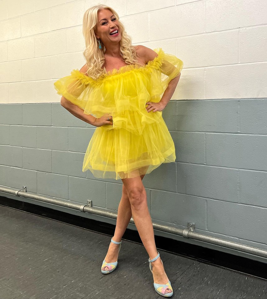 Denise looked stunning in the bright yellow dress