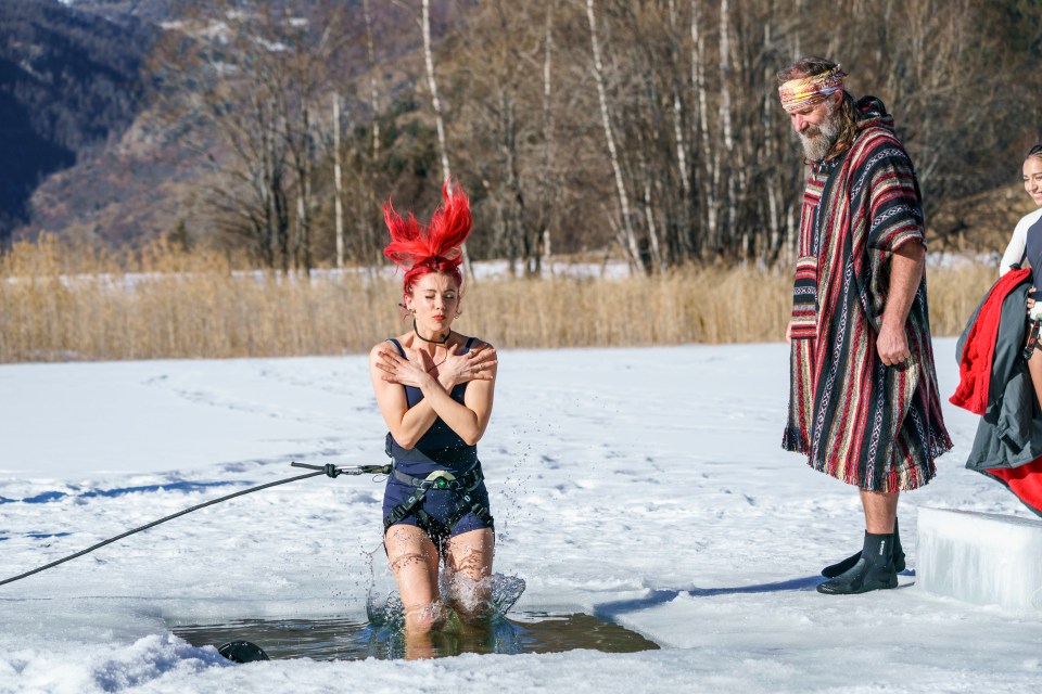 Dianne Buswell takes the plunge in Freeze The Fear With Wim Hof