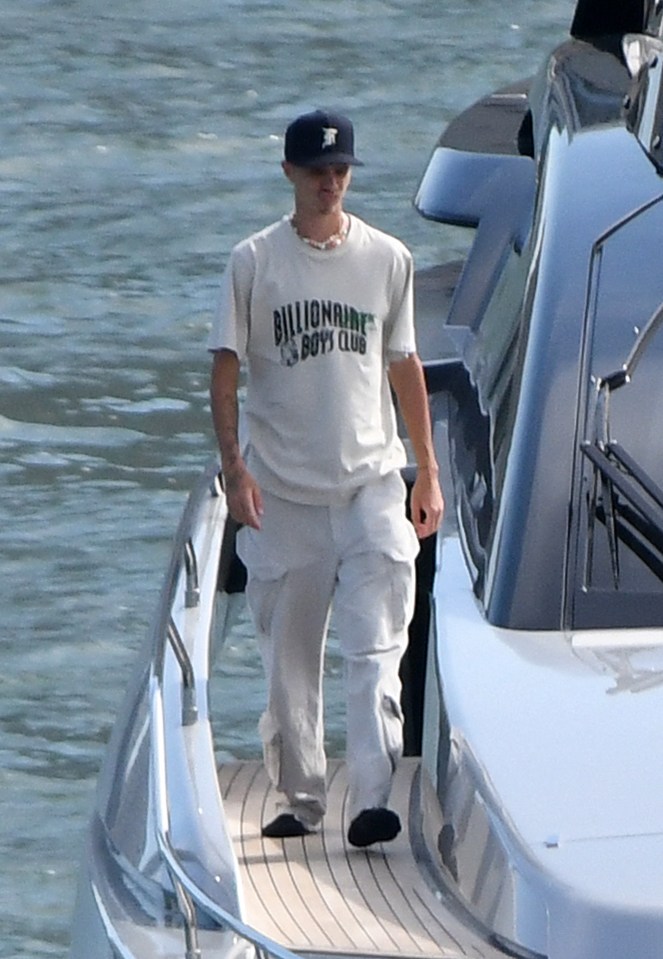 Romeo, 19, looked typically relaxed in a tee-shirt that said 'billionaire boys club'