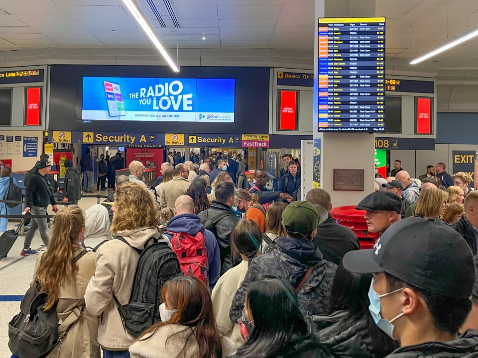 Passengers in Manchester arrived early to more queues today