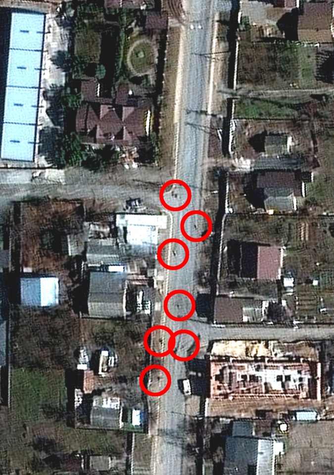 Satellite pictures from Bucha show bodies strewn in the street