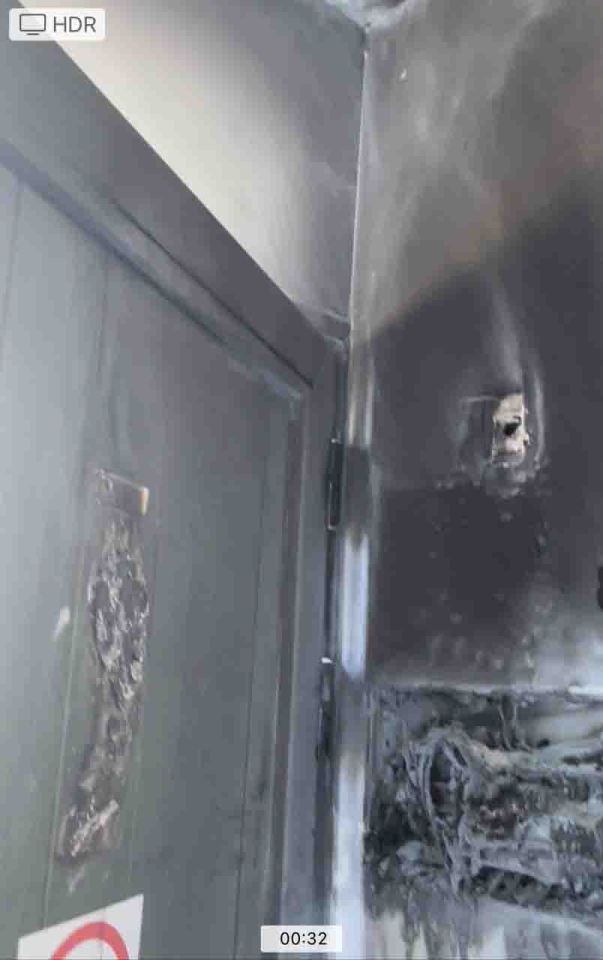 Images show the damage to their apartment after it caught ablaze