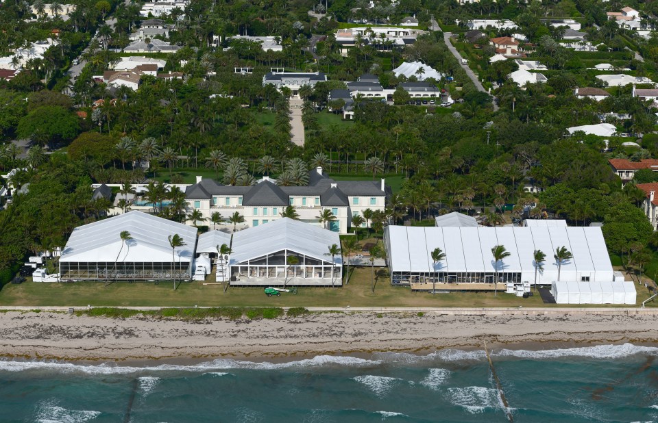 Pics taken this week show huge marquees have been put up in the home's extensive grounds