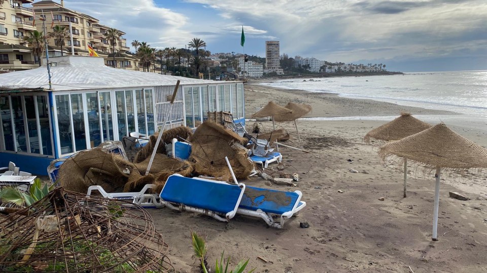 Beach bars in Marbella have been damaged just as they hoped to welcome Brits