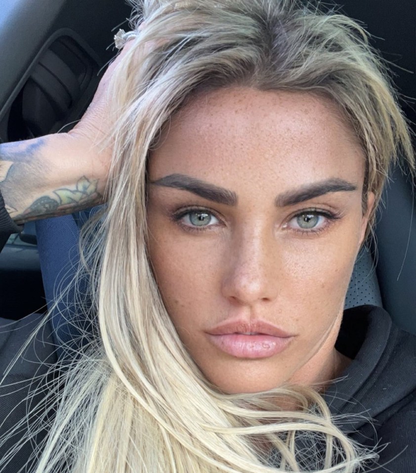 Katie Price said she was in hospital on Thursday afternoon