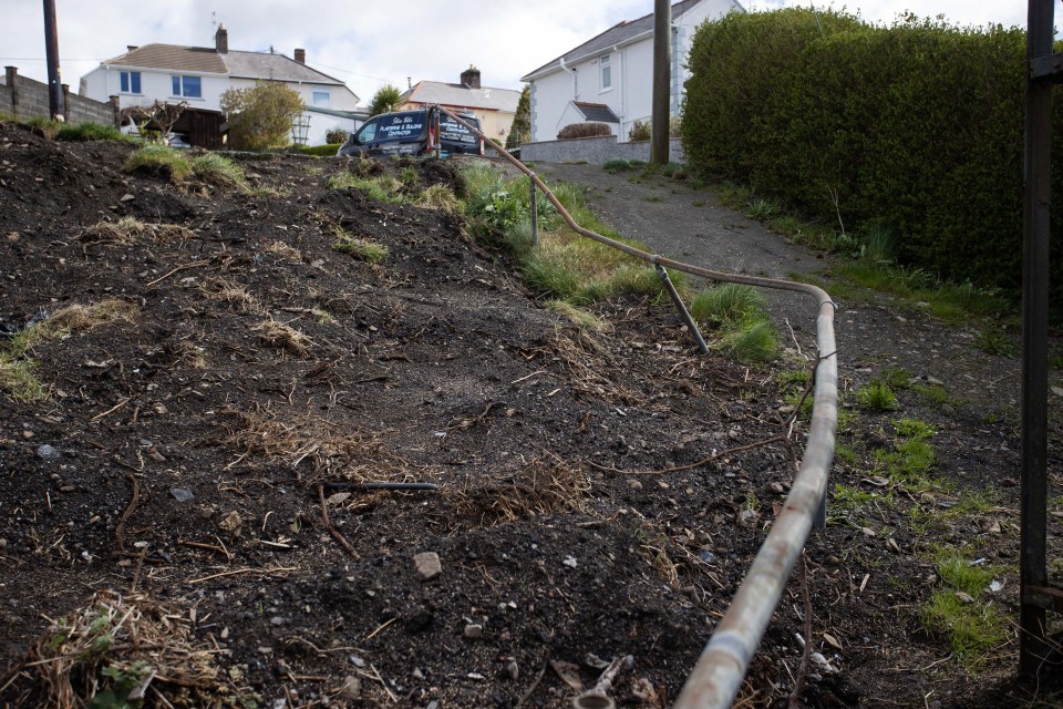 The steps link a hillside housing estate to the nearby village of Trelewis in the Welsh Valleys