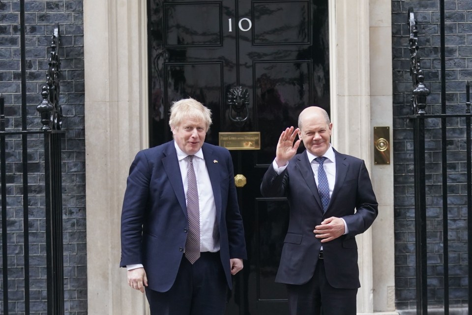 The PM met German Chancellor Olaf Scholz in London