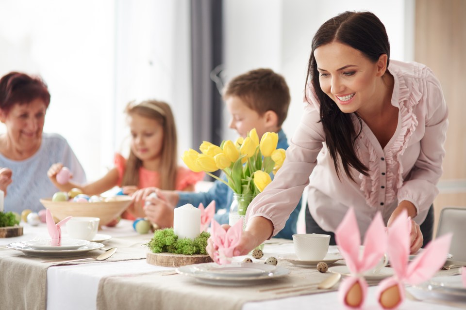 Decorating a table for Easter lunch need not cost the earth